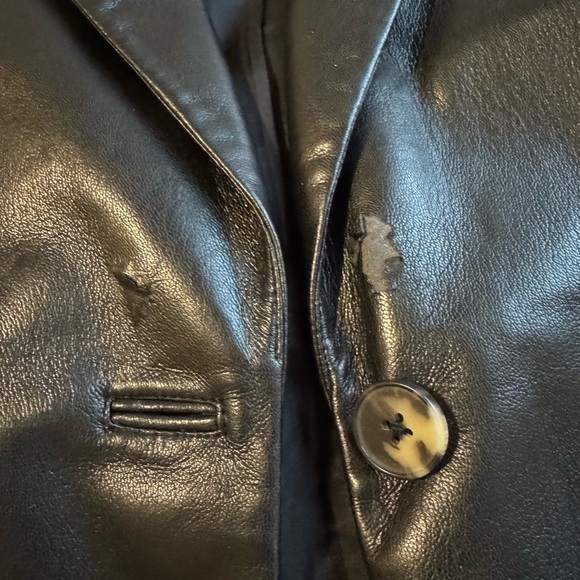 Aritzia Wilfred Black Vegan Leather Blazer - Picture 2 of 5
